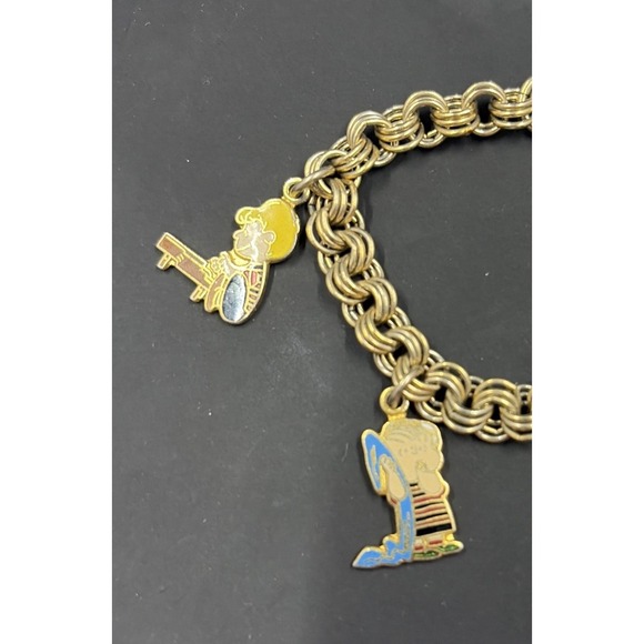 Vintage Peanuts Charm Bracelet Charlie Brown Snoopy Linus Lucy - Picture 2 of 6